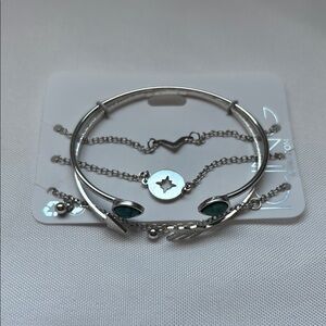 Icing Silver and Turquoise Bracelet Set - 5 Pack